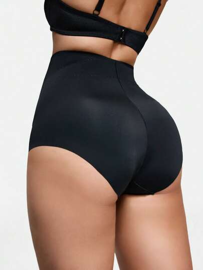 SHAPORA Dam enfärgad hög midja med framknäppning, lämplig för vardagsbruk