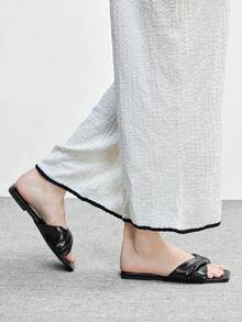 CUCCOO BIZCHIC 女士银色网眼简约平底鞋，优雅休闲，舒适易穿，适合工作、通勤、约会、正式场合等各种场合。 - 復古黑色 - 查看 3