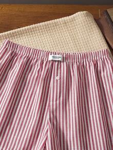 EverLounge Quần dài mặc nhà thoải mái, phong cách retro Anh Quốc bằng chất liệu cotton dành cho nam giới. - Đỏ - Xem 4