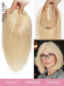 Adornos para el cabello para mujeres, cabello humano real, base de encaje mejorada, sin flequillo, piezas para adelgazar el cabello, adorno para uso diario - S613 - Ver 1