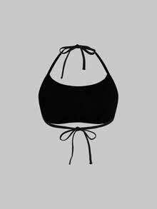 ROMWE Goth 3pcs Casual Striped & Polka Dot Halter Neck Camisole - Multicolor - View 7