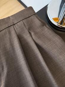 GlowEve CURVE Pantalones anchos plisados de colores variados de estilo casual - Café integral - Ver 6