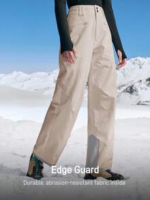 In My Nature Women's Letter Print Zipper Pocket Straight Loose Hiking Pants - Khaki - View 4