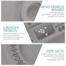 [3 Pcs Bead Tray] 1pc/2pcs/3pcs Bead Tray DIY Bead Design Plate, For Making Bracelets And Necklaces, Shaping Measurement DIY Tools - Grey - View 3