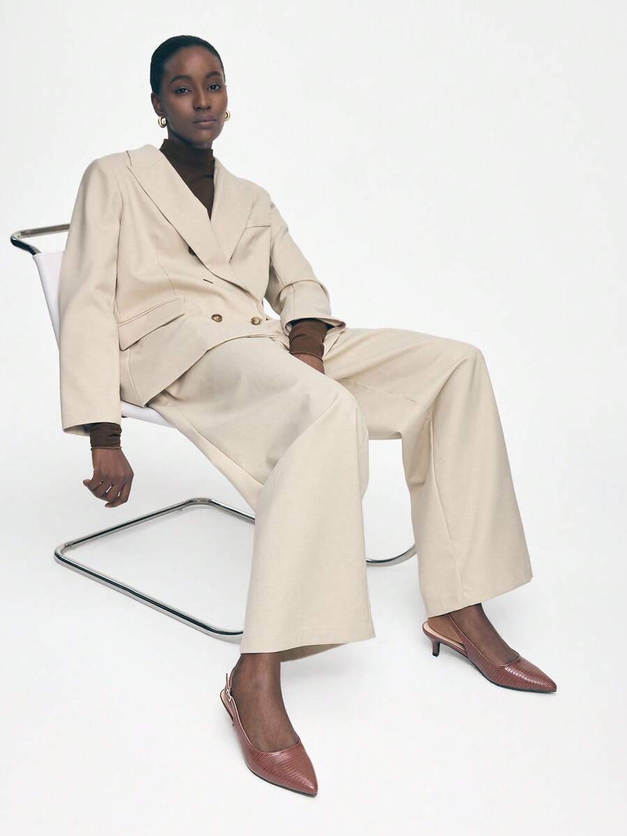 Mnmlis Women's Pointed Toe Buckle Design Everyday Versatile Fashion High Heels - Brown - View 1