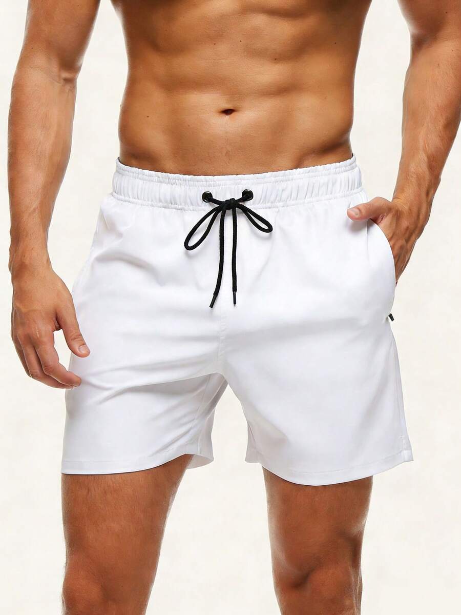 Zalmeno Quần dài nam dáng rộng, cạp chun, có dây rút và túi, thích hợp mặc đi biển. - trắng - Xem 1