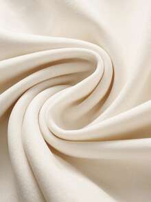 Qadelle 女士时尚优雅撞色滚边腰部中长连衣裙 - 杏色 - 查看 5