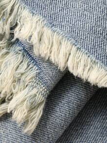 DAZY Men's Distressed Denim Shorts With Rivet Design, Casual Street Style, Summer - Blue - View 8