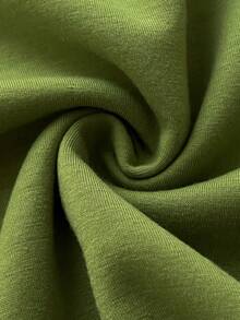 Elamini 女士修身复古风针织弹力连帽保暖长袖口袋卫衣 - 綠色 - 查看 6