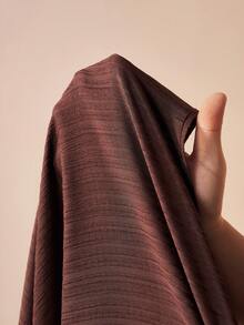 Zivah 2026春季新款深棕色无袖圆领荷叶边下摆上衣和A字中长裙套装（2件套） - 咖啡棕 - 查看 7