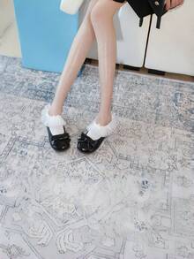 Joivida Multi - Color Ruffled Dopamine Boat Socks For Women Low - Cut Invisible Socks Cute Lace Bow Design Breathable Non - Slip No - Show Ankle Socks For Spring Summer - Multicolor - View 7