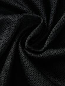 SHEIN Bolty 1 件装青少年男童图案抽绳腰网眼短裤，适合上学、春季穿着、青少年男童服装、青少年男童外套、春季返校季 - 黑色 - 查看 8