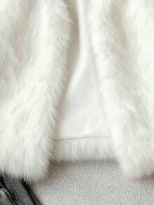 Tween Girl Casual Warm Front Open Sleeveless Jacket, Autumn/Winter - Beige - View 7