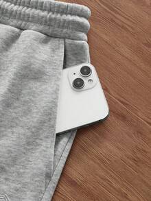 SWAVVY Herrbyxor med bokstäver och dragsko i midjan, vida ben och lösa passform - Grå - Visa 9