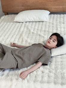 Dazy Kids Tween Boy Casual Striped Short Sleeve Top And Pants Pajama Set, Summer - Green - View 2