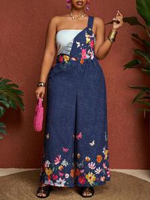 SHEIN CURVE+ Bộ áo liền quần kiểu cổ điển dành cho nữ cỡ lớn, có túi, thích hợp cho mùa tựu trường và mùa thu đông, CURVE PLUS. - Nhiều màu - Xem 9