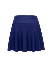 Swim Mulvari Women's 4-Piece Set: Blue Floral Print One-Piece Dress With Sheer Skirt, Long Sleeve Bodysuit, And Fitted Pants, Modest Yet Fashionable Vacation Swimsuit, Spring/Summer - Blue - View 7