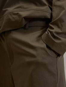 Musero 直筒纽扣裤套装，仅含修身长裤，春夏必备单品 - 橄欖綠 - 查看 5