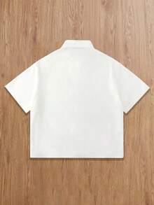 Manfinity Chillmode Front Button Floral Pattern Loose Casual Summer Short Sleeve Shirt - Multicolor - View 3