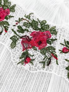 EMERY ROSE Áo khoác dài tay loe dáng vintage thêu họa tiết, cỡ lớn, chất liệu mỏng nhẹ, thích hợp mặc thường ngày. - trắng - Xem 4