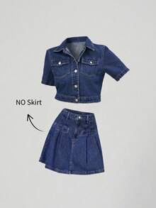 Sweetra Women's Casual European Style Short Denim Jacket And Coat - Dark Wash - View 6