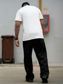 Heavens Edit 男士卡通人物与口号印花圆领短袖休闲 T 恤 - 白色 - 查看 2