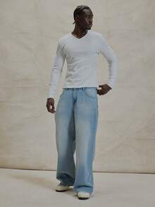 Musero Slim Muscle Style Fit Long Sleeve Slight Neck TShirt Basics Plain Top Essentials Capsule Wardrobe Layering Spring&Summer - White - View 3