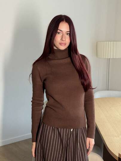 Abrilcols 高领保暖内衬贴身打底长袖毛衣，秋冬季保暖