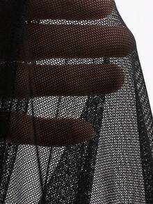 FRIFUL Women's Loose Sheer Mesh Polo Collar Blouse, Lightweight Summer Top - Black - View 8