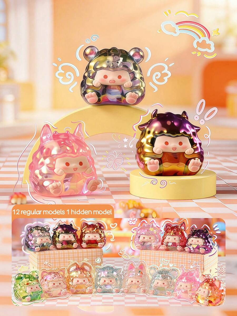 POKOJA LAND Blind Box (Non-Plush Filling) Cute Cartoon Character Decorative Figurine
