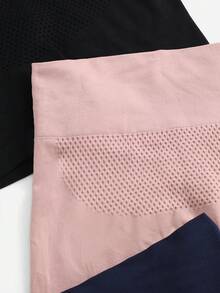 Easithlete 3 piezas Pantalones cortos deportivos con pliegues suaves y transpirables, shorts elásticos para mujer, shorts de gimnasio, shorts de ciclista - Multicolor - Ver 3