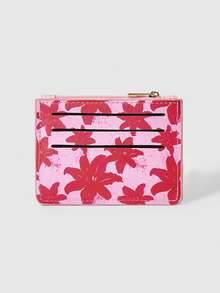 ROMWE Kawaii 玫瑰粉色底，配粉色满花卡片袋 - 玫粉色 - 查看 2