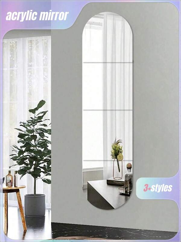 4 Pcs Shatterproof Full Length Acrylic Mirror - Unbreakable, Frameless Self-Adhesive, Acrylic Mirror Stickers Mirror Tile Set - Great For Bedrooms, Home Gyms And Closets - Easy To Install, Space-Saving Design, Wallpaper, Wallpaper Peel And Stick, Easy To Use, Not Easy To Damage Room Decor Home Decor Wall Decor Wall Stickers Wall Sticker Mirror Wall Wall Mirror Mirror For Room Bathroom Decor Living Room Decor