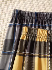 2pcs/Set Plaid Men's Lounge Pants - Multicolor - View 5