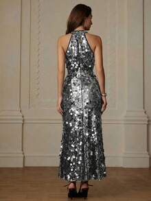 Aveloria Rosie 秋季优雅无袖亮片连衣裙，英伦风 - 彩色 - 查看 2