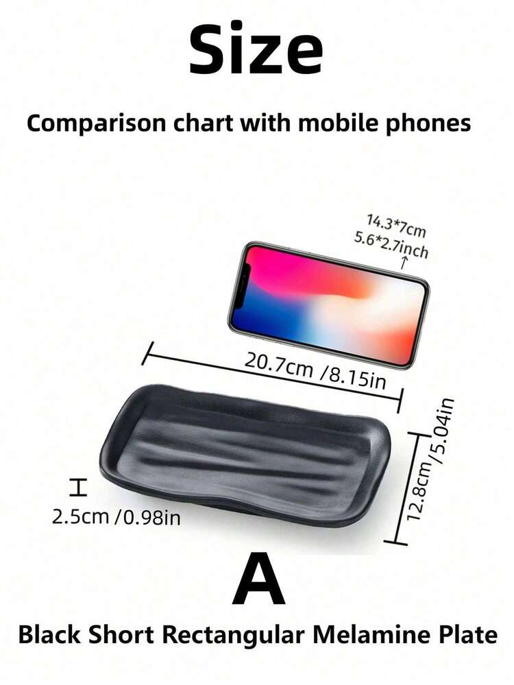 1 件全新哑光密胺托盘，长方形寿司盘，塑料托盘，黑色，适用于茶具、玻璃器皿、糖果、饼干、面包、婚礼、宴会、礼品、生日 - 黑色 - 查看 17