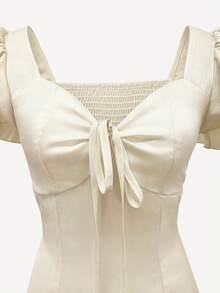 GlowEve Ladies Weave Elegant And Stylish Summer Dresses - Apricot - View 3