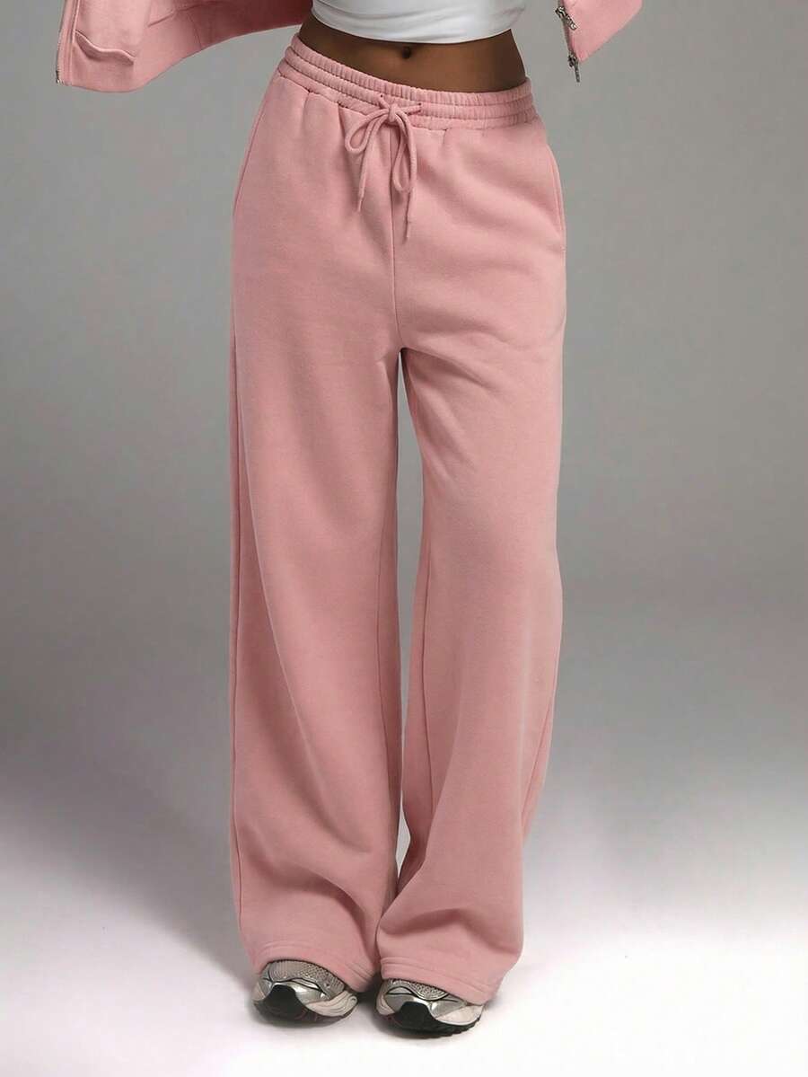 MUSERA 带口袋细节的阔腿运动裤，适合度假、机场休闲、秋季、返校季等场合。 - 粉色 - 查看 1