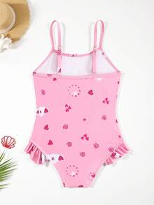 SHEIN Young Girl New Style Fashion Positioning Printed Camisole One-Piece Swimsuit Summer Holiday - Multicolor - View 2