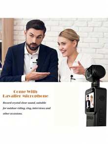 [4K Portable Camera] 4K Portable Video Blogging Camera | 270° Rotating CMOS Lens, USB Rechargeable, Suitable For Photography, Video Recording, And Audio Recording Travel, Action Camera, With 32G SD Card Memory Card - Black - View 2