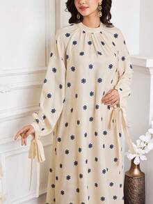 Yasmyna Đầm kiểu Ả Rập dáng rộng tay raglan in hoa dành cho nữ - Nhiều màu - Xem 7