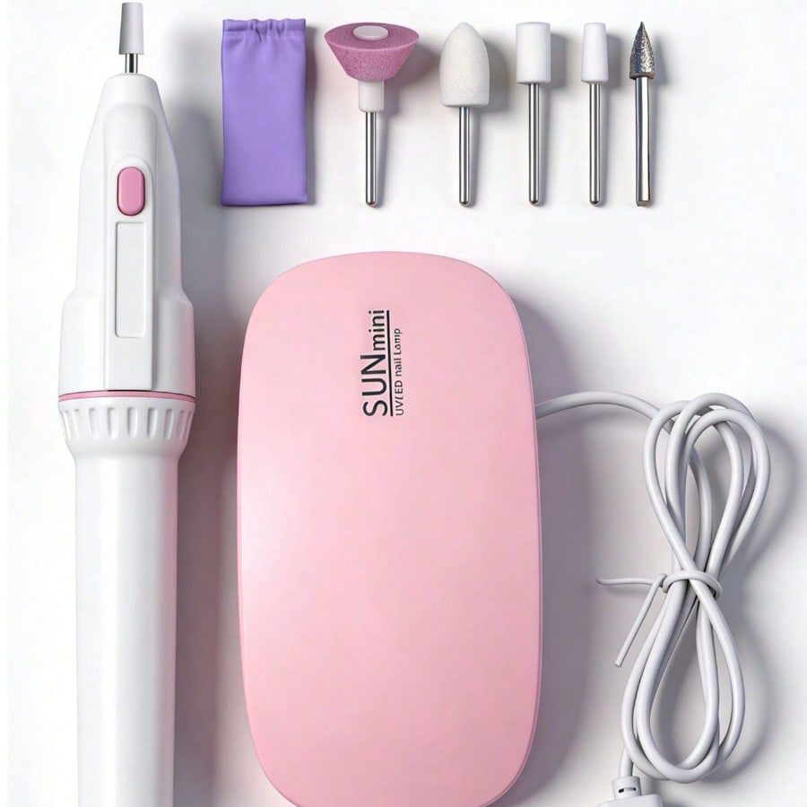 Nail Care Kit, Professional Nail Drill Machine With UV LED Nail Lamp, Manicure Pedicure Kit E File For Acrylic Gel Dip Powder Polish