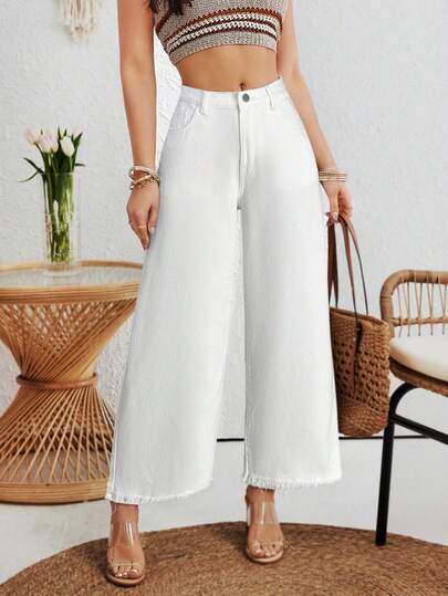 Teen Girls Y2K Summer Boho Frayed Hem Wide Leg Jeans,Girls Summer White Jeans,Summer Boho Beach Concert Rave Festival,Girls Summer Cute Shorts Outfits,Summer Holiday Outfits ,Spring Clothes Outfit,Beach Outfits For Girl,Vacation Casusal Outfits Girl,Valentine's Day Outfit