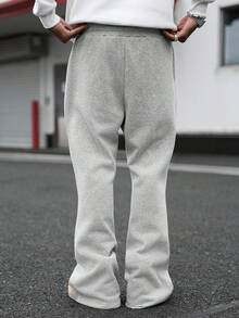 PAVTROS Quần thể thao nam cạp chun, có dây rút, họa tiết trái tim, kiểu dáng thường ngày. - Xám - Xem 4