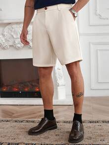 Core Aspect 男士轻便商务短裤，杏色人字纹提花面料，商务通勤皆宜，可作为男友/老公/周年纪念礼物 - 杏色 - 查看 4