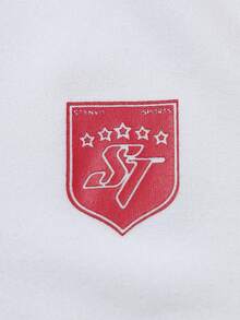 STYNVO Men's Letter Print Contrast Trim Round Neck Casual Short Sleeve T-Shirt - White - View 4