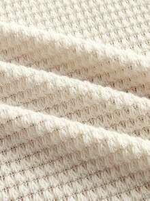 SWAVVY Men's Solid Color Button Half Placket Casual Daily Textured T-Shirt Simple Fashion Commuting Short Sleeve T-Shirt Boyfriend Gift For Husband For Going Out Henley Shirt Men's Black Shirt Alt Black Henley Shirt Western Black T-Shirt Short Sleeve Henley Men Mesh Top Cream Top Men Beige Graphic Tee Men Knit Tshirt Men Cream Graphic Tee Men - Apricot - View 5