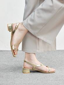 CUCCOO BIZCHIC 女士时尚优雅通勤高跟凉鞋 - 金色 - 查看 3