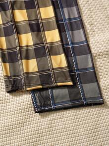 2pcs/Set Plaid Men's Lounge Pants - Multicolor - View 4