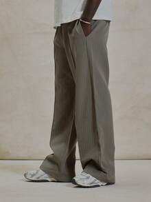 Musero 宽松细条纹弹力抽绳腰褶裥裤，春夏必备单品 - 彩色 - 查看 3